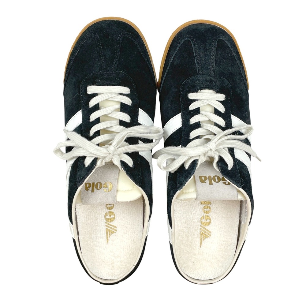 Gola Elan Mule Black White Suede Slip On Sneaker Women 9 Retro Sporty Streetwear - Picture 7 of 10